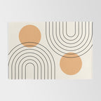 Mid Century Modern Geometric 61 (Rainbow and Sun Abstraction) Rug Gallery Image 2