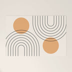 Mid Century Modern Geometric 61 (Rainbow and Sun Abstraction) Welcome Mat Gallery Image 1