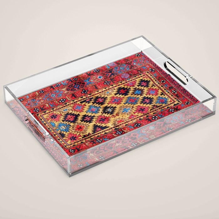 Baluch Khorasan Antique Tribal Persian Rug Print Acrylic Tray Gallery Image 1