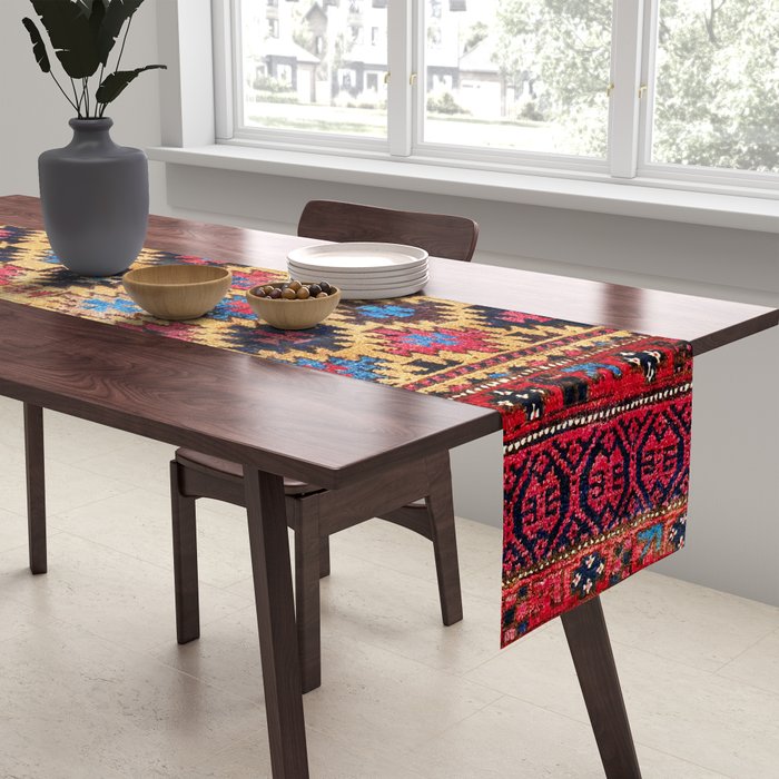 Baluch Khorasan Antique Tribal Persian Rug Print Table Runner Gallery Image 2