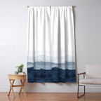 Indigo Abstract Watercolor Mountains Window Curtain Gallery Image 5