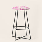 Retro Pink Cherry Blossoms Stool Gallery Image 1