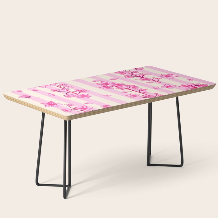 Retro Pink Cherry Blossoms Coffee Table Gallery Image 1