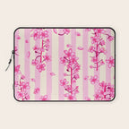 Retro Pink Cherry Blossoms Laptop Sleeve Gallery Image 1