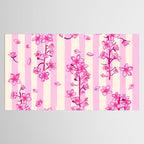 Retro Pink Cherry Blossoms Tablecloth Gallery Image 2