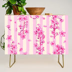 Retro Pink Cherry Blossoms Credenza Gallery Image 1