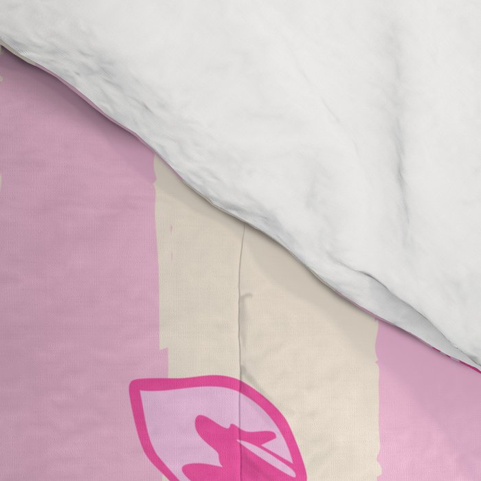 Retro Pink Cherry Blossoms Comforter Gallery Image 4
