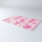 Retro Pink Cherry Blossoms Rug Gallery Image 3