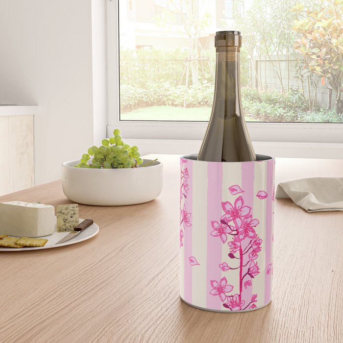 Retro Pink Cherry Blossoms Wine Chiller Gallery Image 4