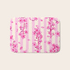 Retro Pink Cherry Blossoms Bath Mat Gallery Image 1