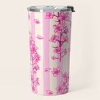 Retro Pink Cherry Blossoms Travel Mug Gallery Image 2