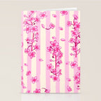 Retro Pink Cherry Blossoms Stationery Card Gallery Image 2