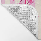 Retro Pink Cherry Blossoms Bath Mat Gallery Image 2