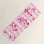 Retro Pink Cherry Blossoms Yoga Mat Gallery Image 1