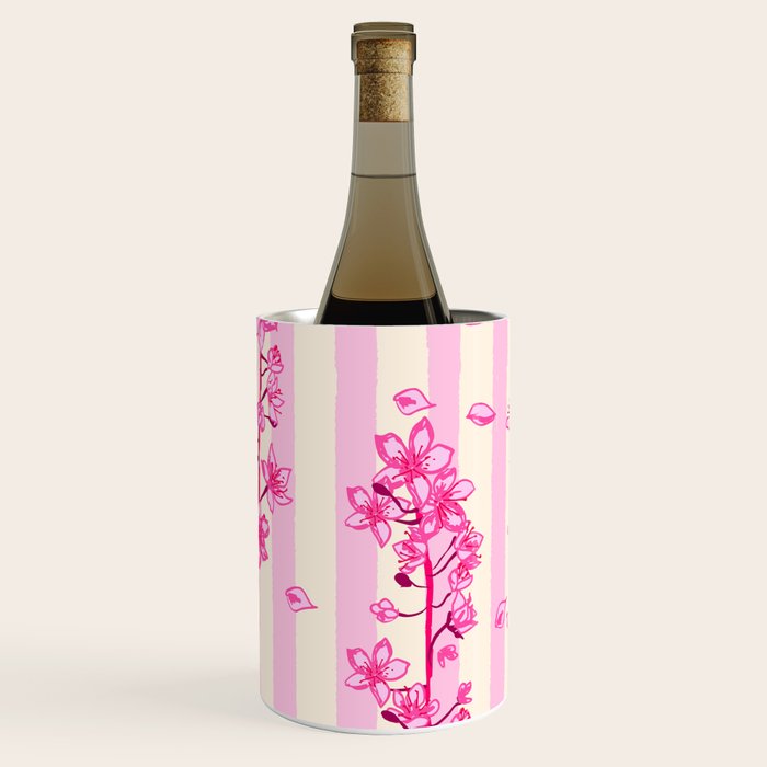 Retro Pink Cherry Blossoms Wine Chiller Gallery Image 1
