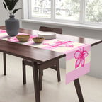 Retro Pink Cherry Blossoms Table Runner Gallery Image 2