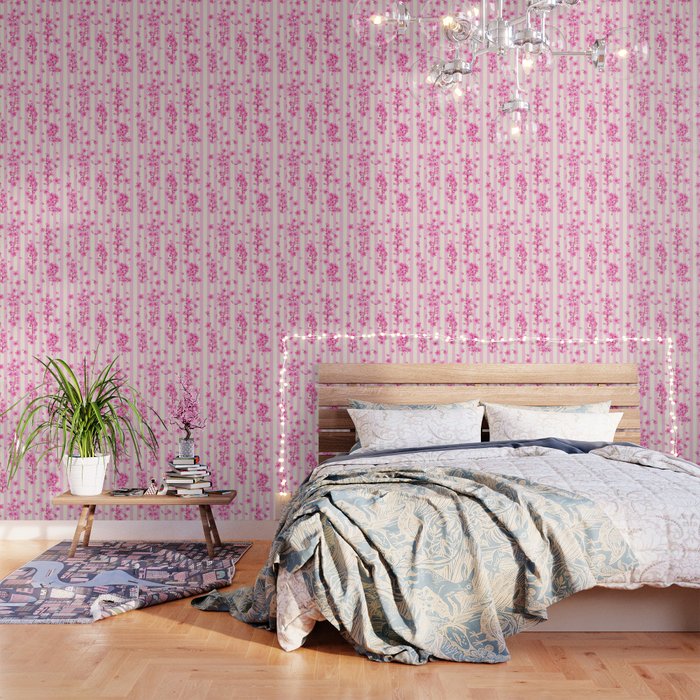 Retro Pink Cherry Blossoms Wallpaper Gallery Image 1