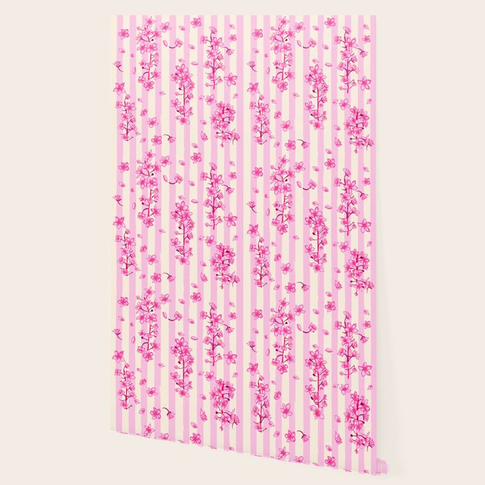 Retro Pink Cherry Blossoms Wallpaper Gallery Image 2