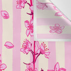 Retro Pink Cherry Blossoms Wall Tapestry Gallery Image 3