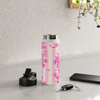 Retro Pink Cherry Blossoms Water Bottle Gallery Image 4