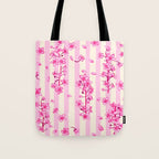 Retro Pink Cherry Blossoms Tote Bag Gallery Image 1