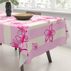 Retro Pink Cherry Blossoms Tablecloth Gallery Image 3
