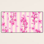 Retro Pink Cherry Blossoms Desk Mat Gallery Image 3