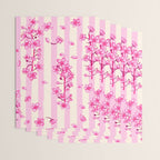 Retro Pink Cherry Blossoms Wrapping Paper Gallery Image 3