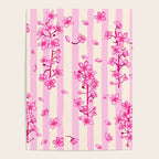 Retro Pink Cherry Blossoms Poster Gallery Image 4