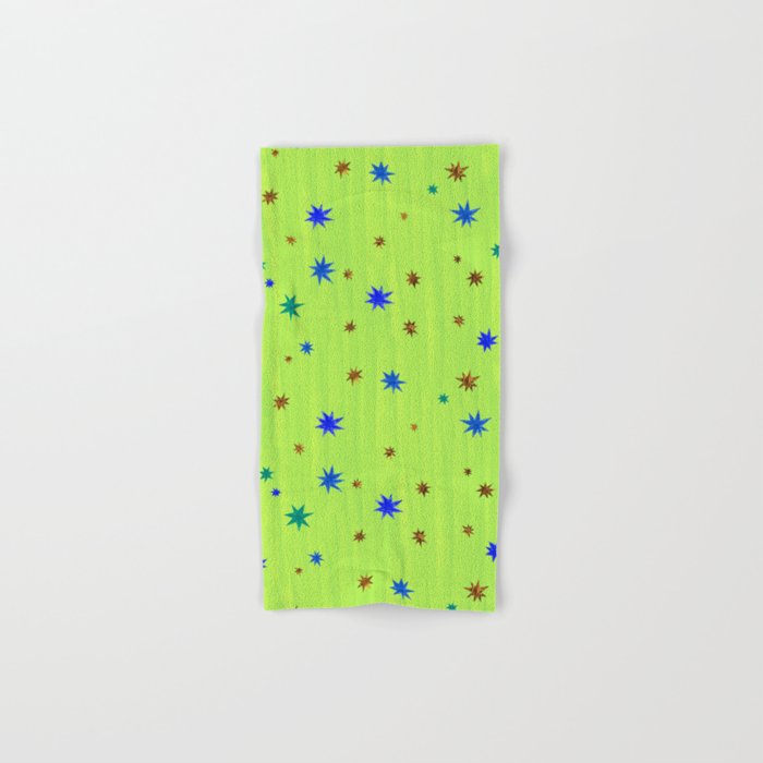 Celestial Star Twinkle in Galaxy Green Watercolor Bath Towel Gallery Image 1