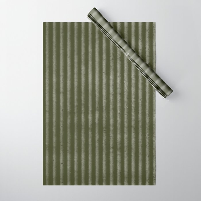 Ribbed (Olive Green) Wrapping Paper Gallery Image 1
