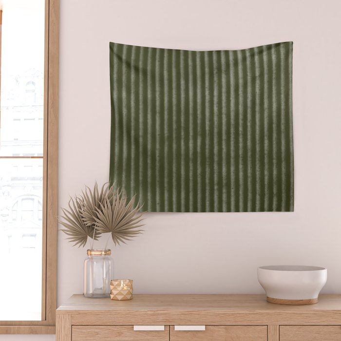 Ribbed (Olive Green) Wall Tapestry Gallery Image 2