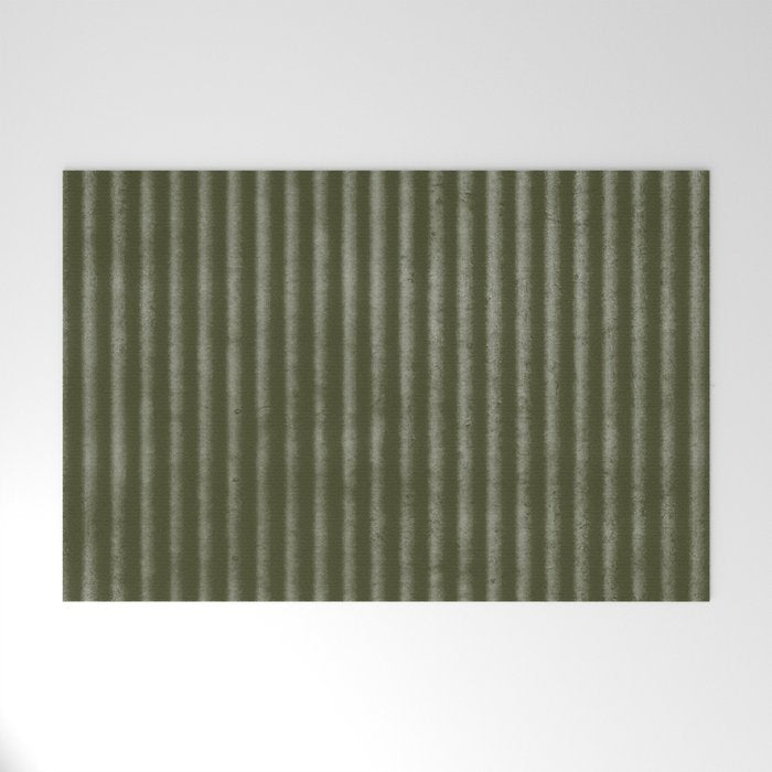 Ribbed (Olive Green) Welcome Mat Gallery Image 1