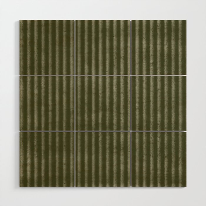 Ribbed (Olive Green) Wood Wall Art Gallery Image 1