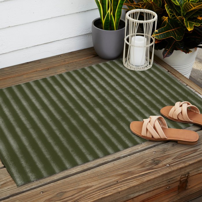 Ribbed (Olive Green) Outdoor Rug Gallery Image 2