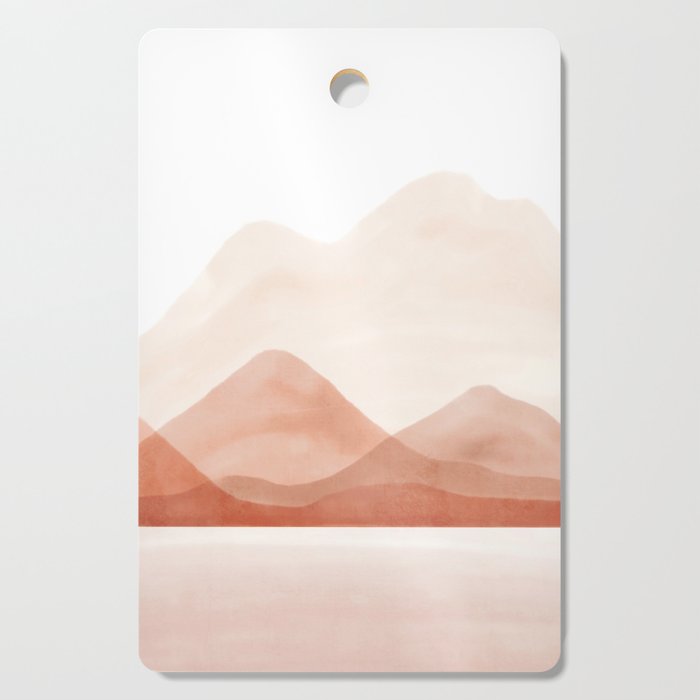 Warm watercolor abstract landscape Cutting Board Gallery Image 1