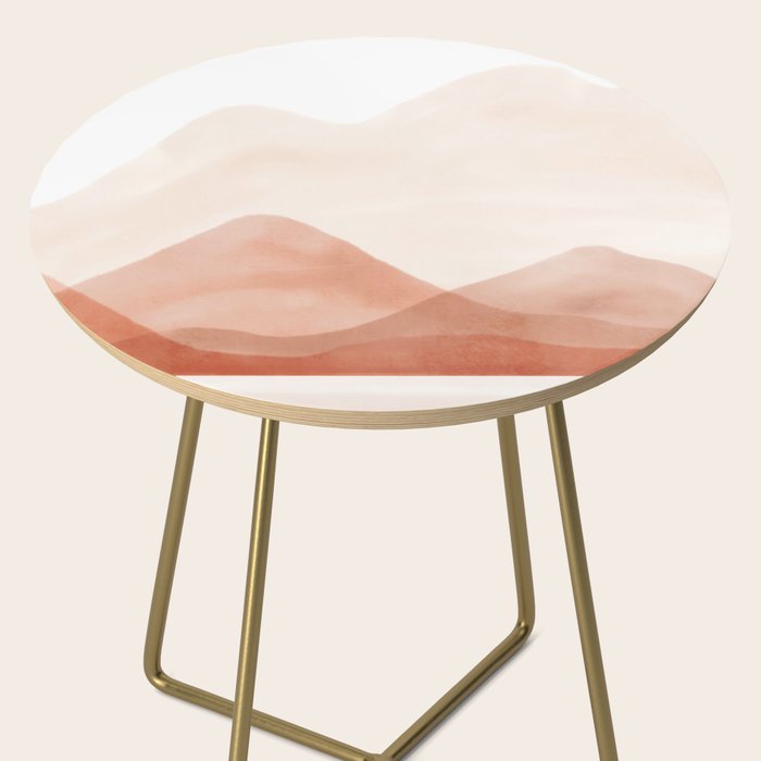 Warm watercolor abstract landscape Side Table Gallery Image 2