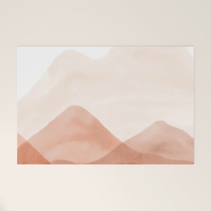 Warm watercolor abstract landscape Welcome Mat Gallery Image 1
