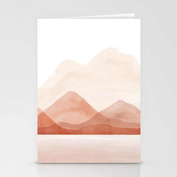 Warm watercolor abstract landscape Stationery Card Gallery Image 1