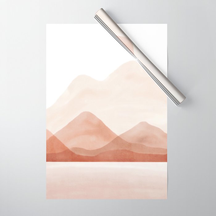 Warm watercolor abstract landscape Wrapping Paper Gallery Image 1