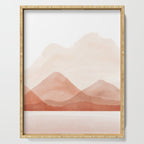 Warm watercolor abstract landscape Serving Tray Gallery Image 1
