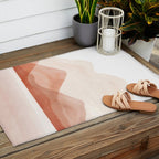 Warm watercolor abstract landscape Outdoor Rug Gallery Image 2
