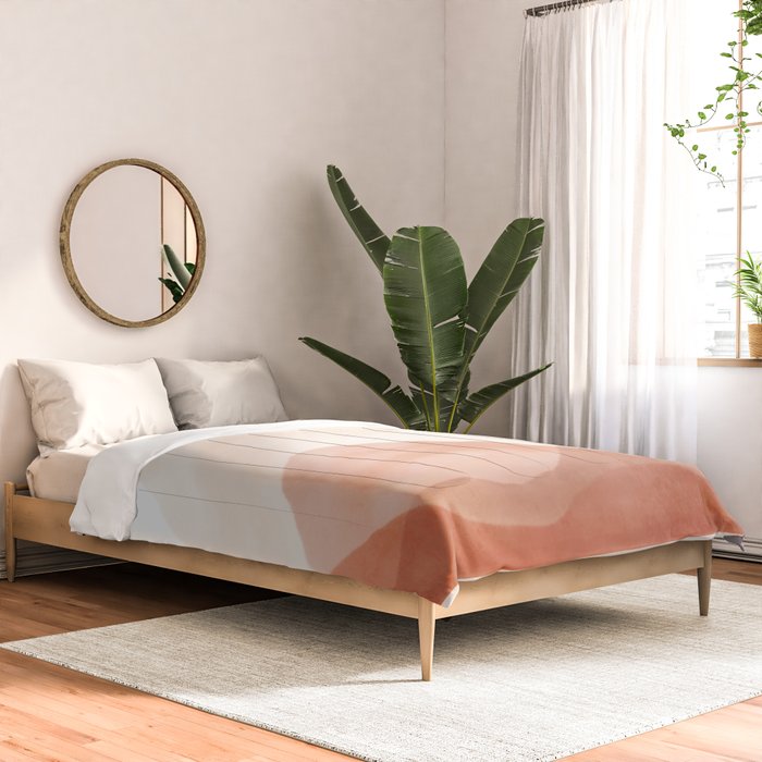 Warm watercolor abstract landscape Comforter Gallery Image 2