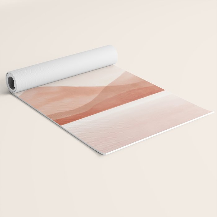 Warm watercolor abstract landscape Yoga Mat Gallery Image 2