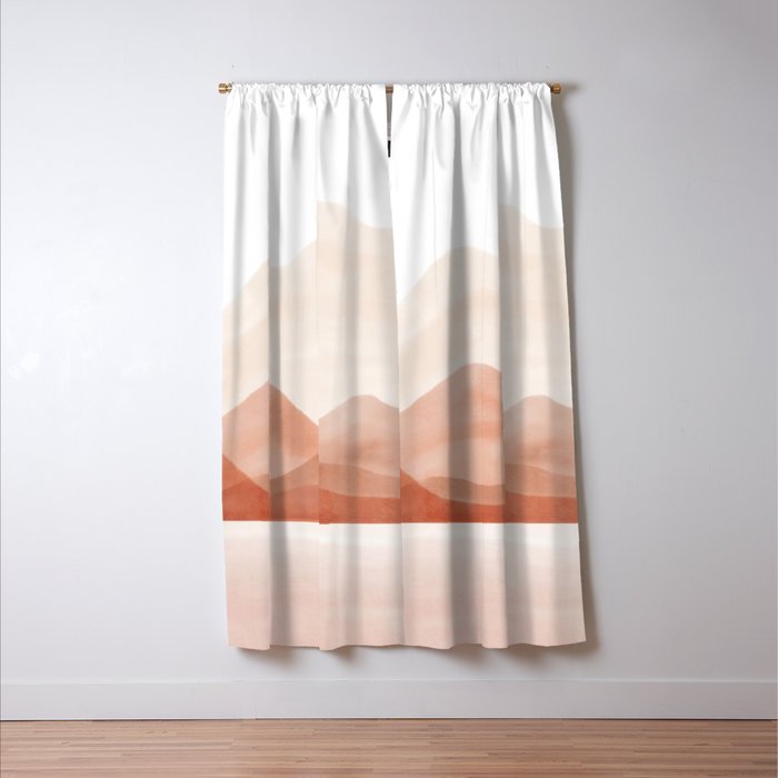 Warm watercolor abstract landscape Window Curtain Gallery Image 3