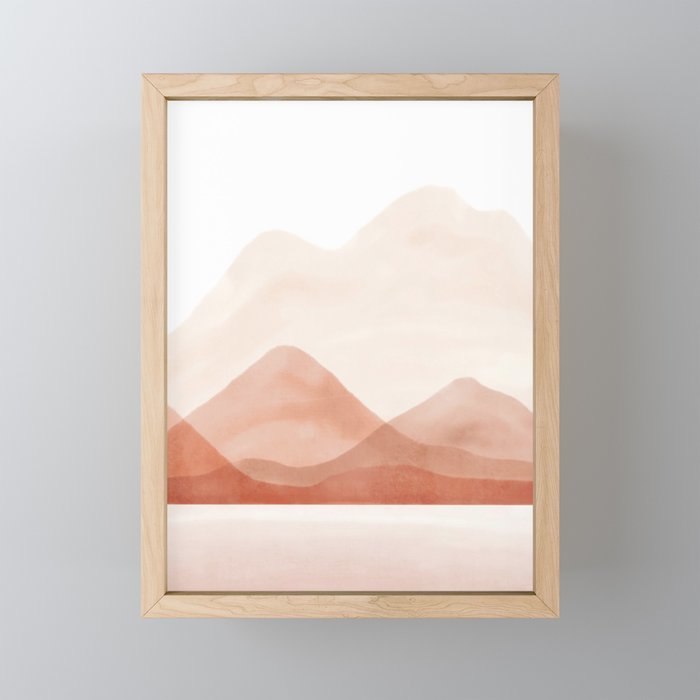 Warm watercolor abstract landscape Mini Art Print Gallery Image 1