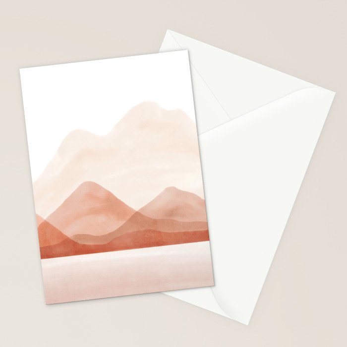 Warm watercolor abstract landscape Stationery Card Gallery Image 2