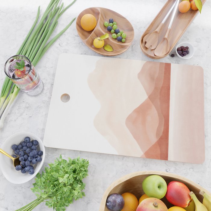 Warm watercolor abstract landscape Cutting Board Gallery Image 2