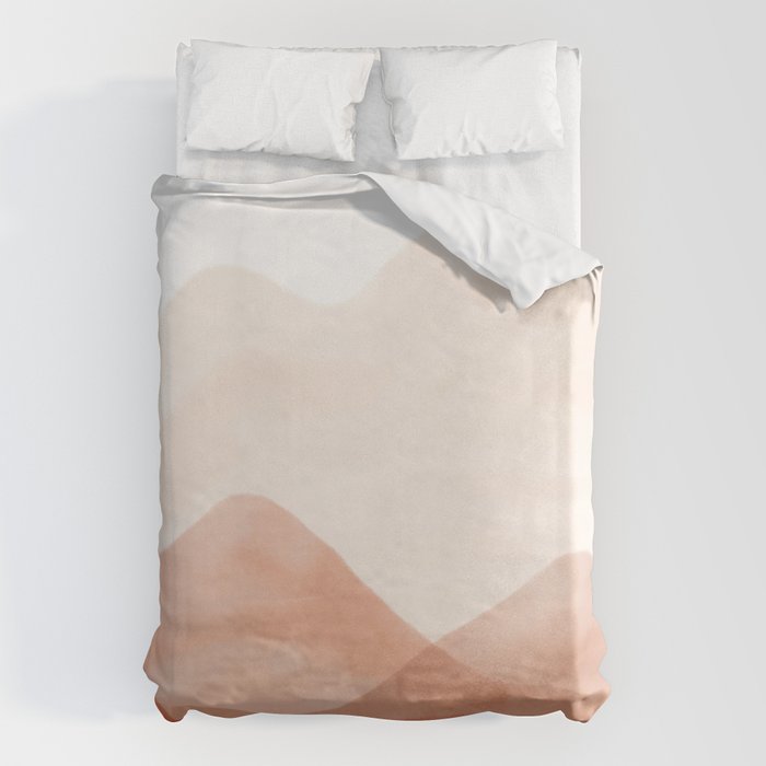 Warm watercolor abstract landscape Duvet Cover Gallery Image 6