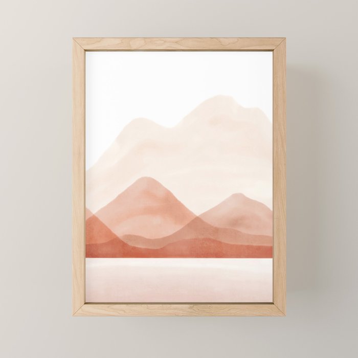 Warm watercolor abstract landscape Mini Art Print Gallery Image 1